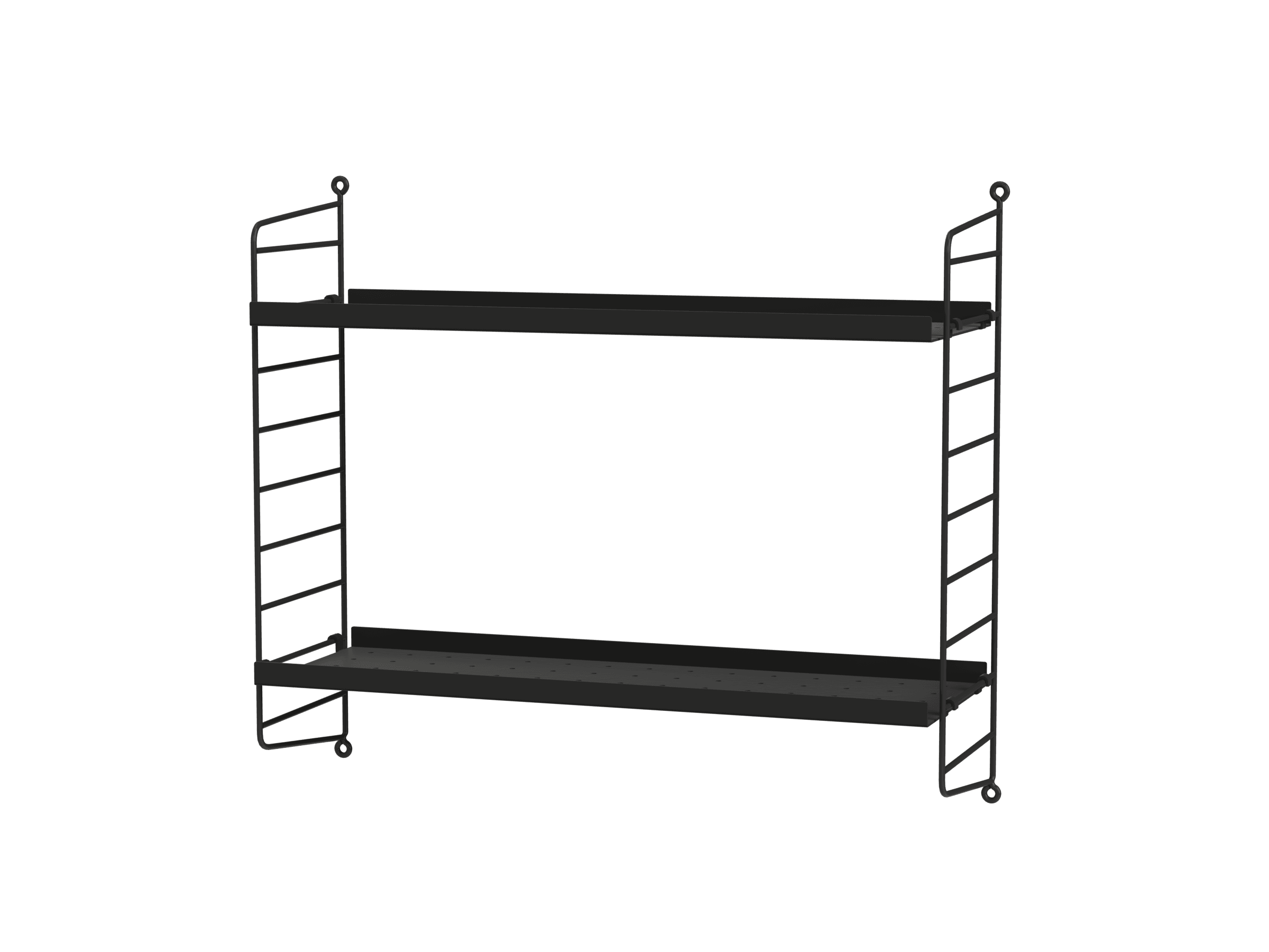 La table de nuit à fixer au mur idéale pour les personnes qui n'ont pas trop de choses à y déposer. D’une hauteur de 50 cm et d’une profondeur de 20 cm, avec deux étagères métal.