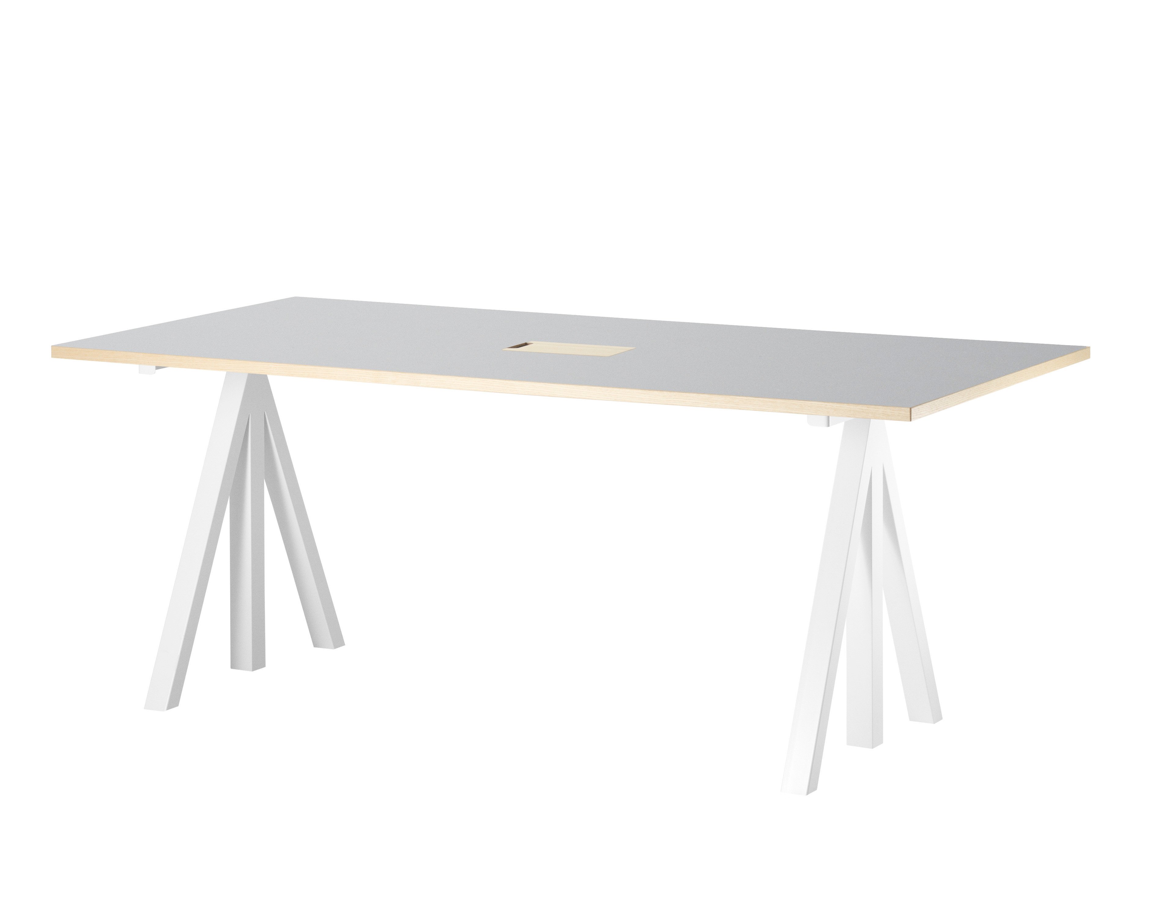 table de réunion, Lino gris clair, 180x90 cm