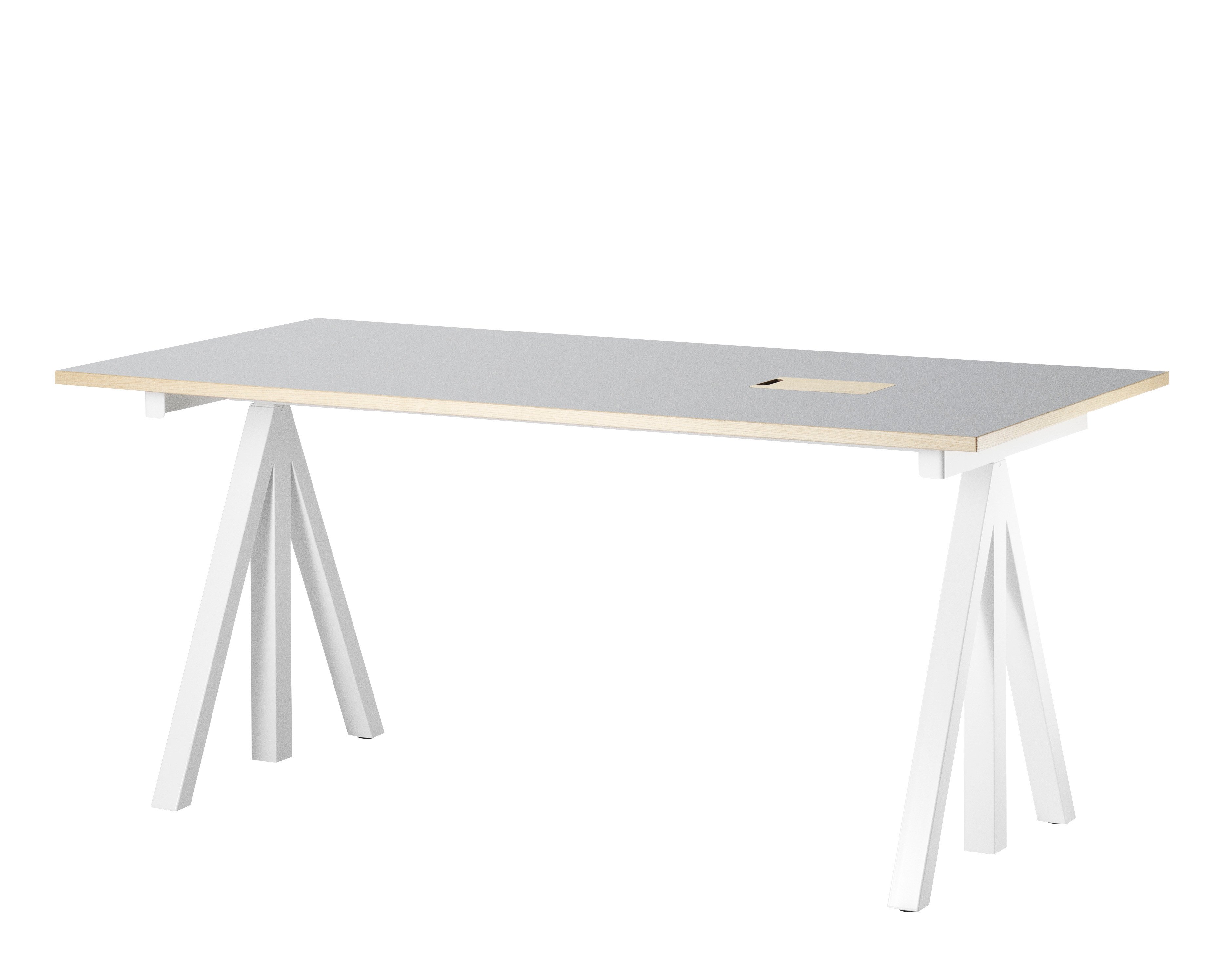 Skrivbord, Ljusgrå linoleum, 160x78 cm